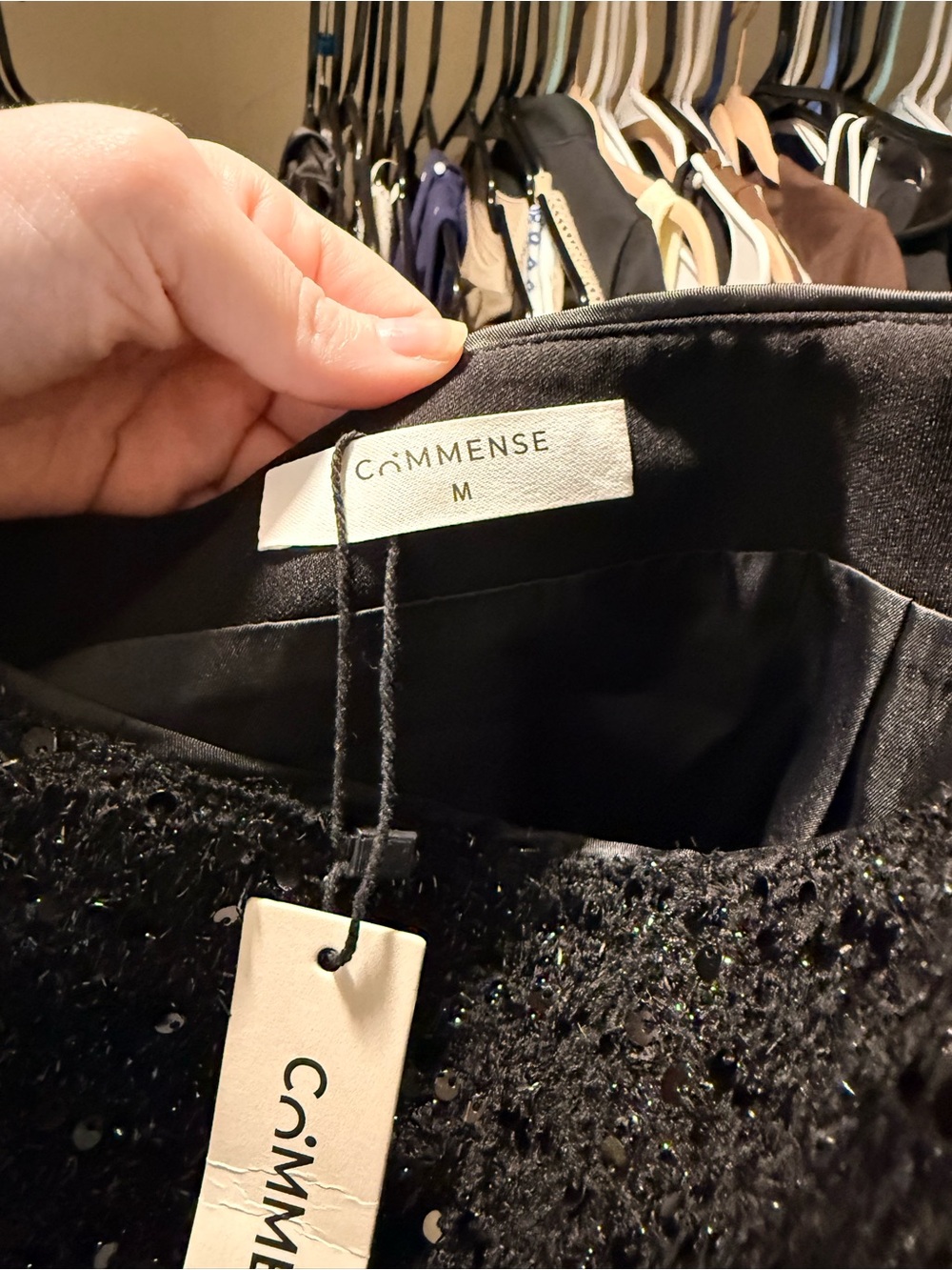 NWT Commense sequin embellished tweed mini skirt - Picture 5 of 7